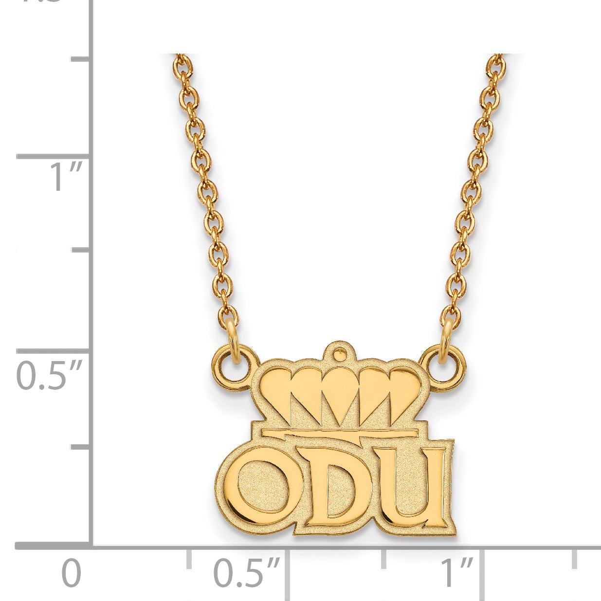 Gold Plated Sterling Silver Logoart Old Dominion University O D U Small Pendant 18 Inch Necklace