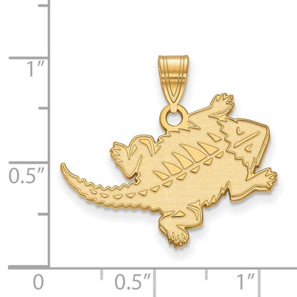 14K Yellow Gold Logoart Texas Christian University Horned Frog Large Pendant