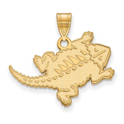 14K Yellow Gold Logoart Texas Christian University Horned Frog Large Pendant