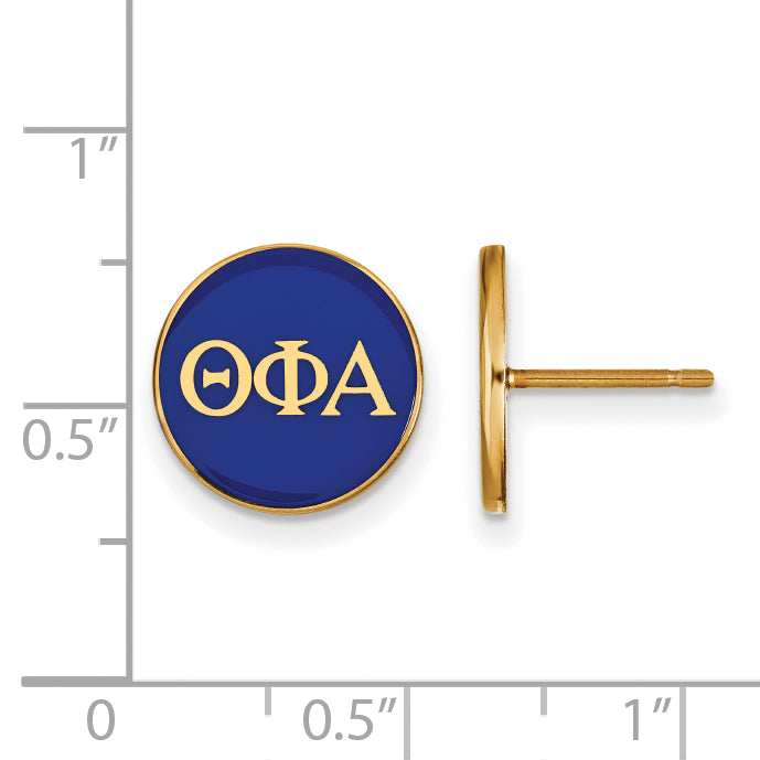 Gold Plated Sterling Silver Logoart Theta Phi Alpha Sorority Greek Letters Color Enamel Post Earrings