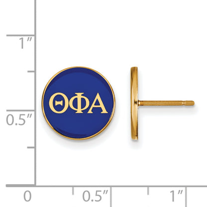 Gold Plated Sterling Silver Logoart Theta Phi Alpha Sorority Greek Letters Color Enamel Post Earrings