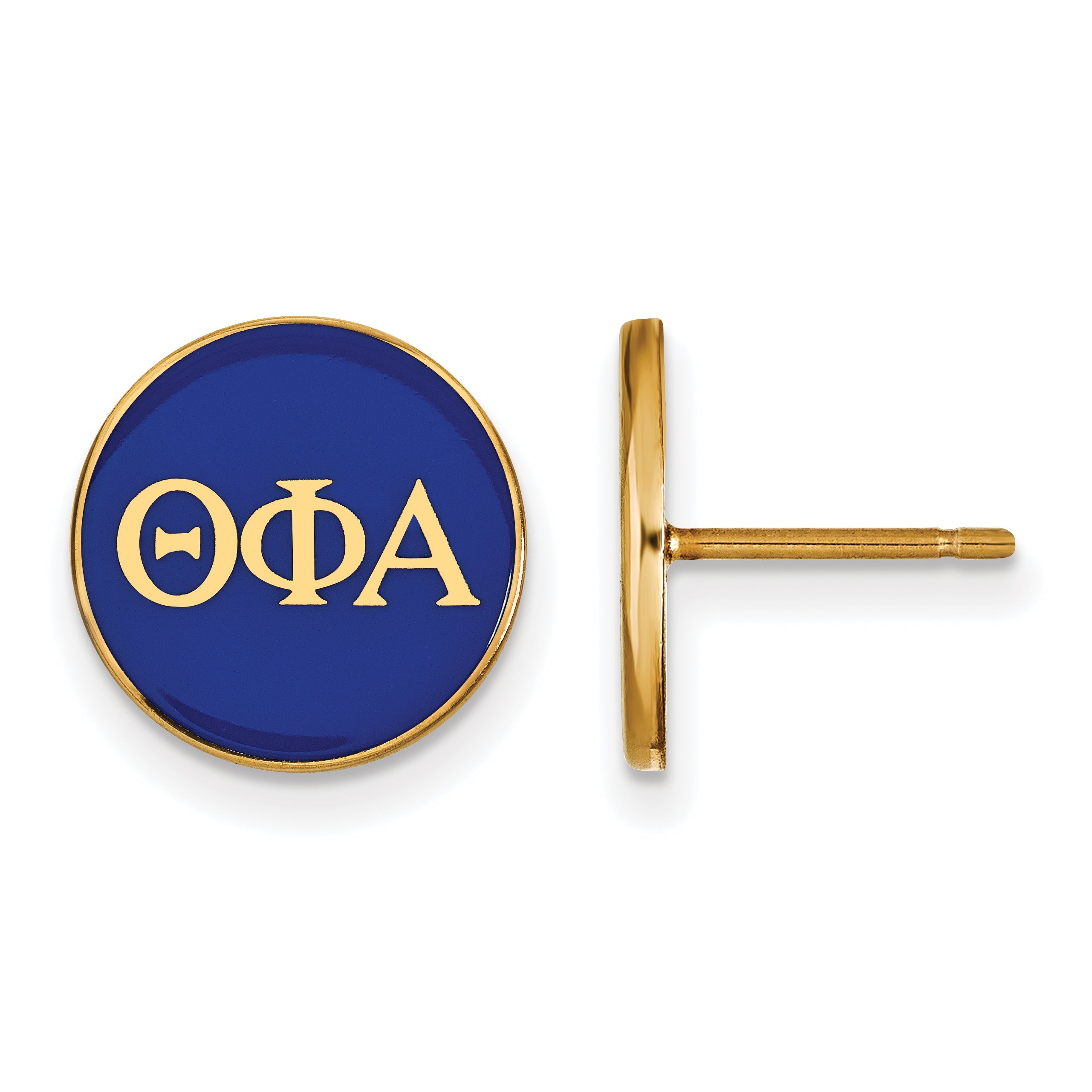 Gold Plated Sterling Silver Logoart Theta Phi Alpha Sorority Greek Letters Color Enamel Post Earrings