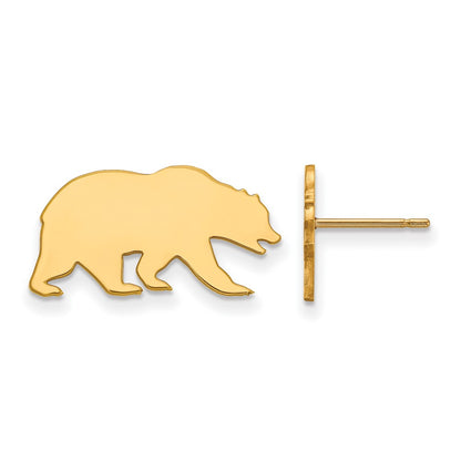 10K Yellow Gold Logoart University Of California Berkeley Bear Small Post Earrings