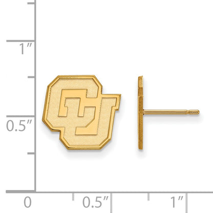 14K Yellow Gold Logoart University Of Colorado C U Small Post Earrings