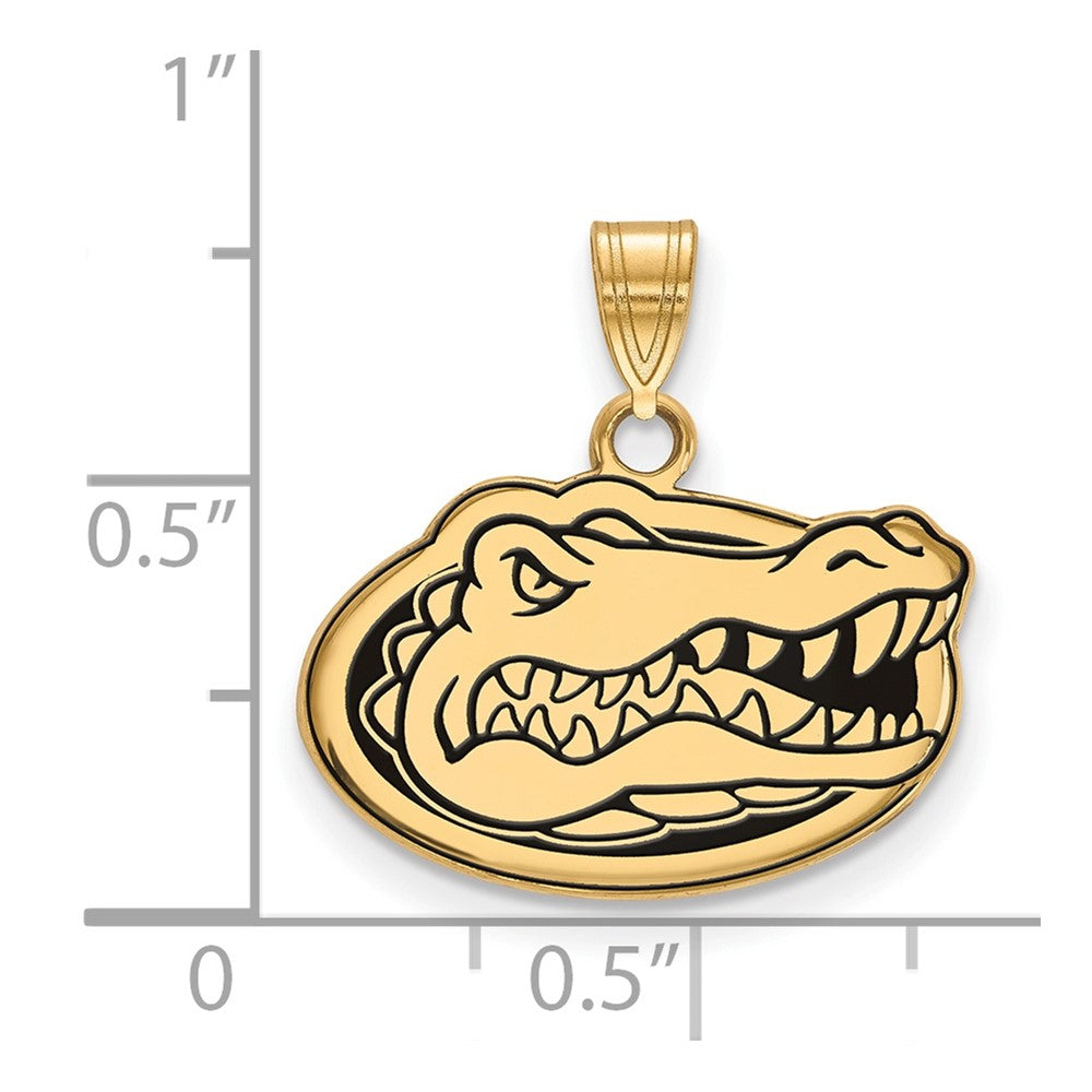 Gold Plated Sterling Silver Logoart University Of Florida Gator Small Enameled Pendant