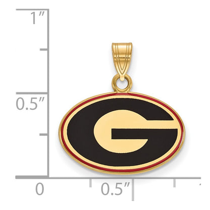 Gold Plated Sterling Silver Logoart University Of Georgia Letter G Small Enameled Pendant