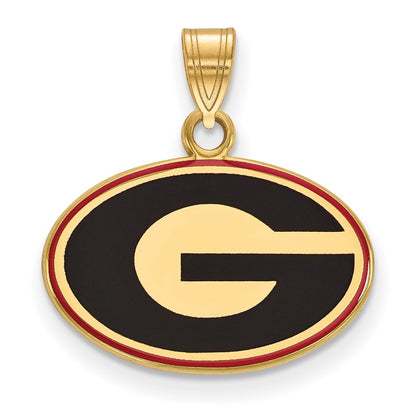 Gold Plated Sterling Silver Logoart University Of Georgia Letter G Small Enameled Pendant
