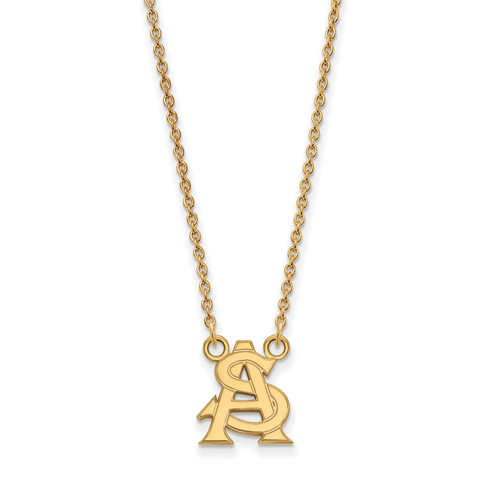 10K Yellow Gold Logoart Arizona State University A S Small Pendant 18 Inch Necklace