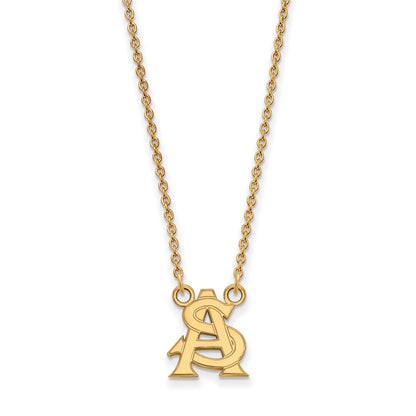 10K Yellow Gold Logoart Arizona State University A S Small Pendant 18 Inch Necklace