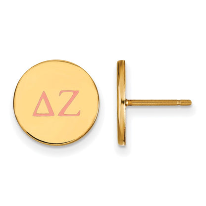 Gold Plated Sterling Silver Logoart Delta Zeta Sorority Greek Letters Color Enamel Post Earrings