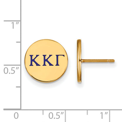 Gold Plated Sterling Silver Logoart Kappa Gamma Sorority Greek Letters Color Enamel Post Earrings