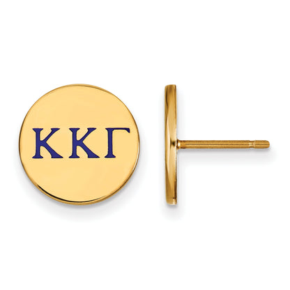 Gold Plated Sterling Silver Logoart Kappa Gamma Sorority Greek Letters Color Enamel Post Earrings
