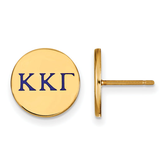 Gold Plated Sterling Silver Logoart Kappa Gamma Sorority Greek Letters Color Enamel Post Earrings