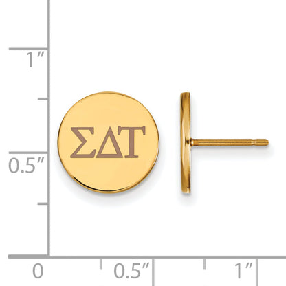 Gold Plated Sterling Silver Logoart Sigma Delta Tau Sorority Greek Letters Color Enamel Post Earrings