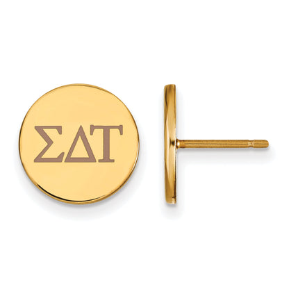 Gold Plated Sterling Silver Logoart Sigma Delta Tau Sorority Greek Letters Color Enamel Post Earrings