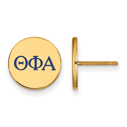 Gold Plated Sterling Silver Logoart Theta Phi Alpha Sorority Greek Letters Color Enamel Post Earrings