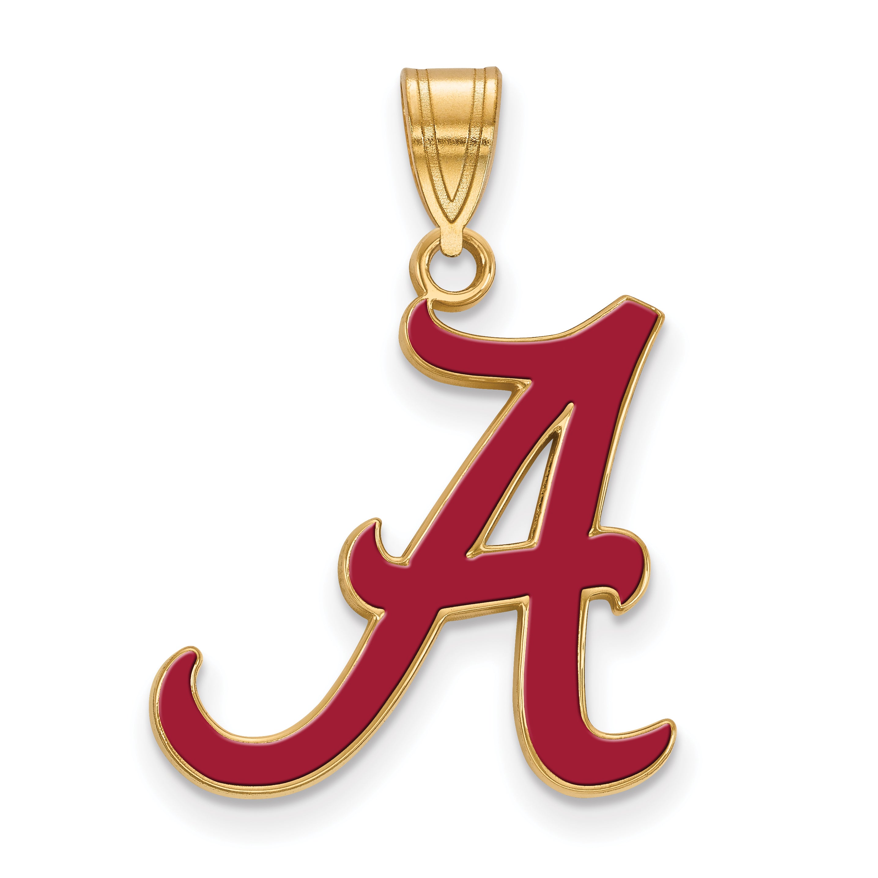 Gold Plated Sterling Silver Logoart University Of Alabama Letter A Large Enameled Pendant