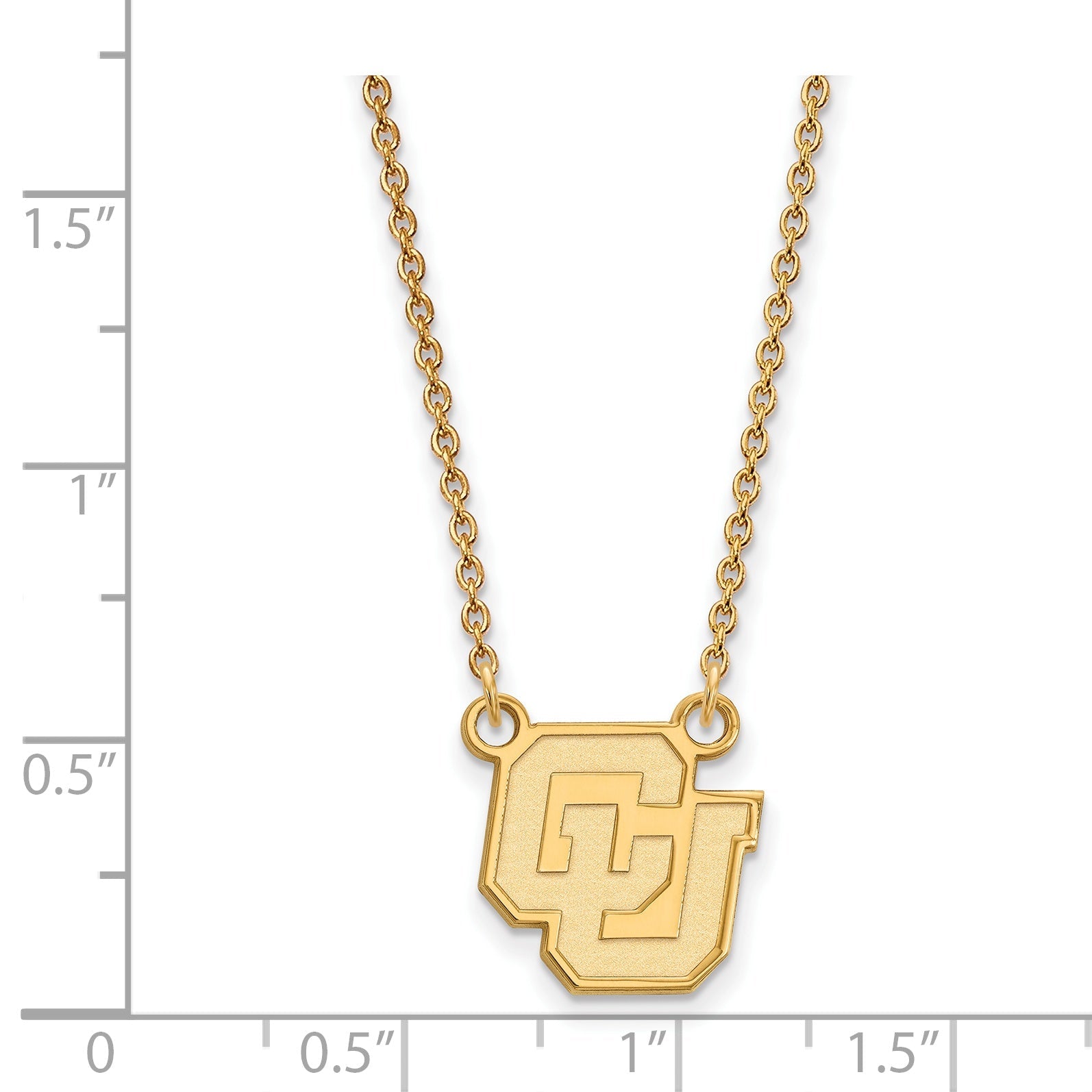 Gold Plated Sterling Silver Logoart University Of Colorado C U Small Pendant 18 Inch Necklace