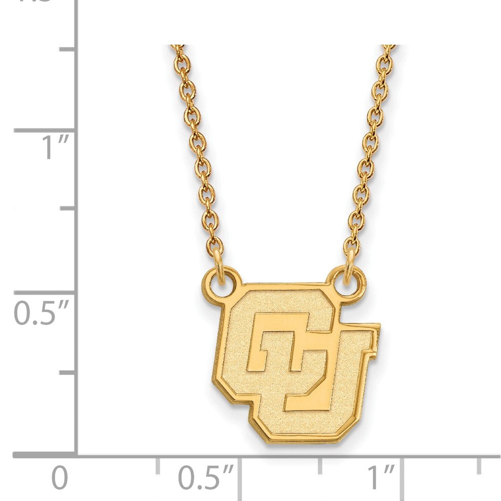 14K Yellow Gold Logoart University Of Colorado C U Small Pendant 18 Inch Necklace