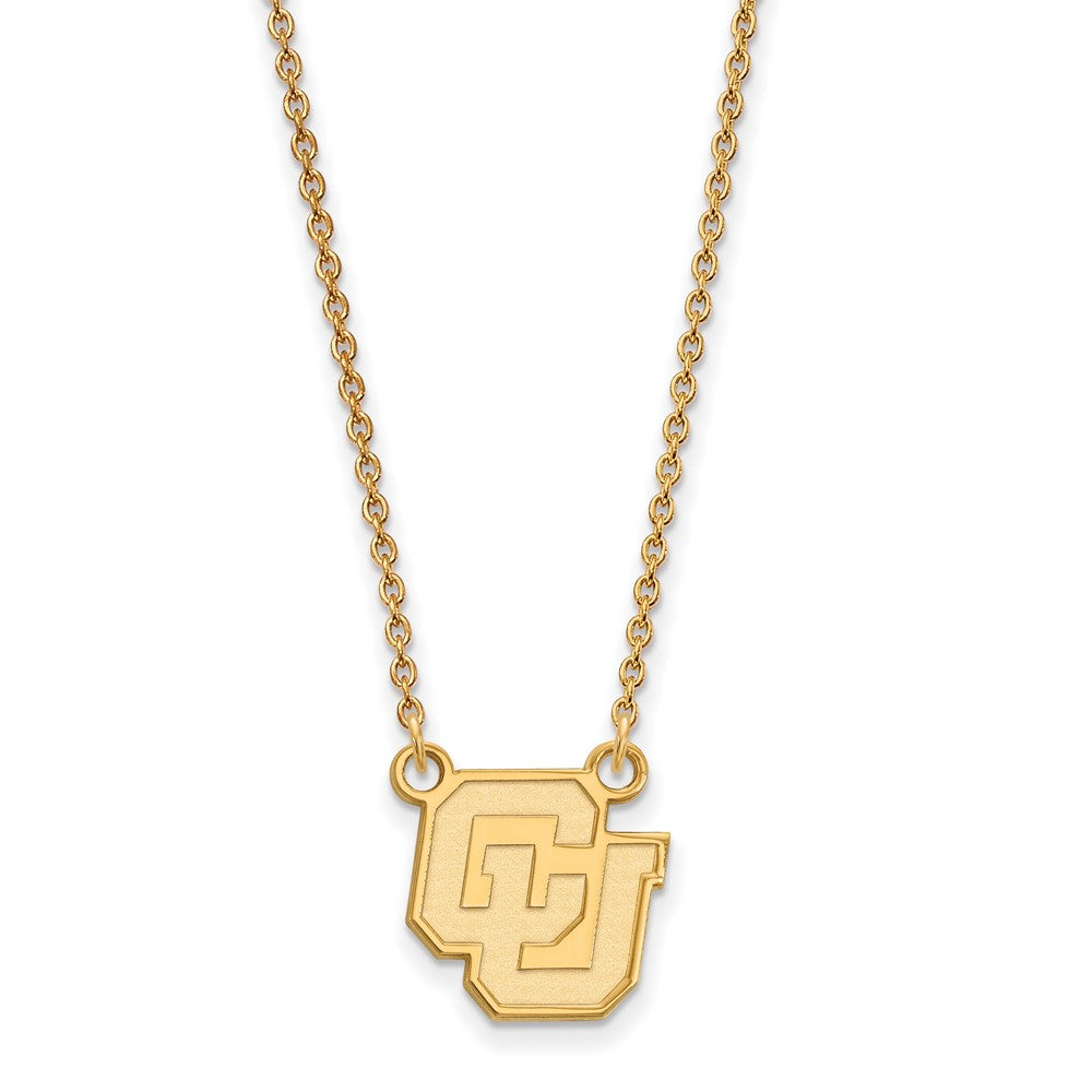14K Yellow Gold Logoart University Of Colorado C U Small Pendant 18 Inch Necklace