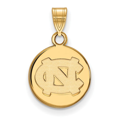 Gold Plated Sterling Silver Logoart University Of North Carolina N C Small Disc Pendant