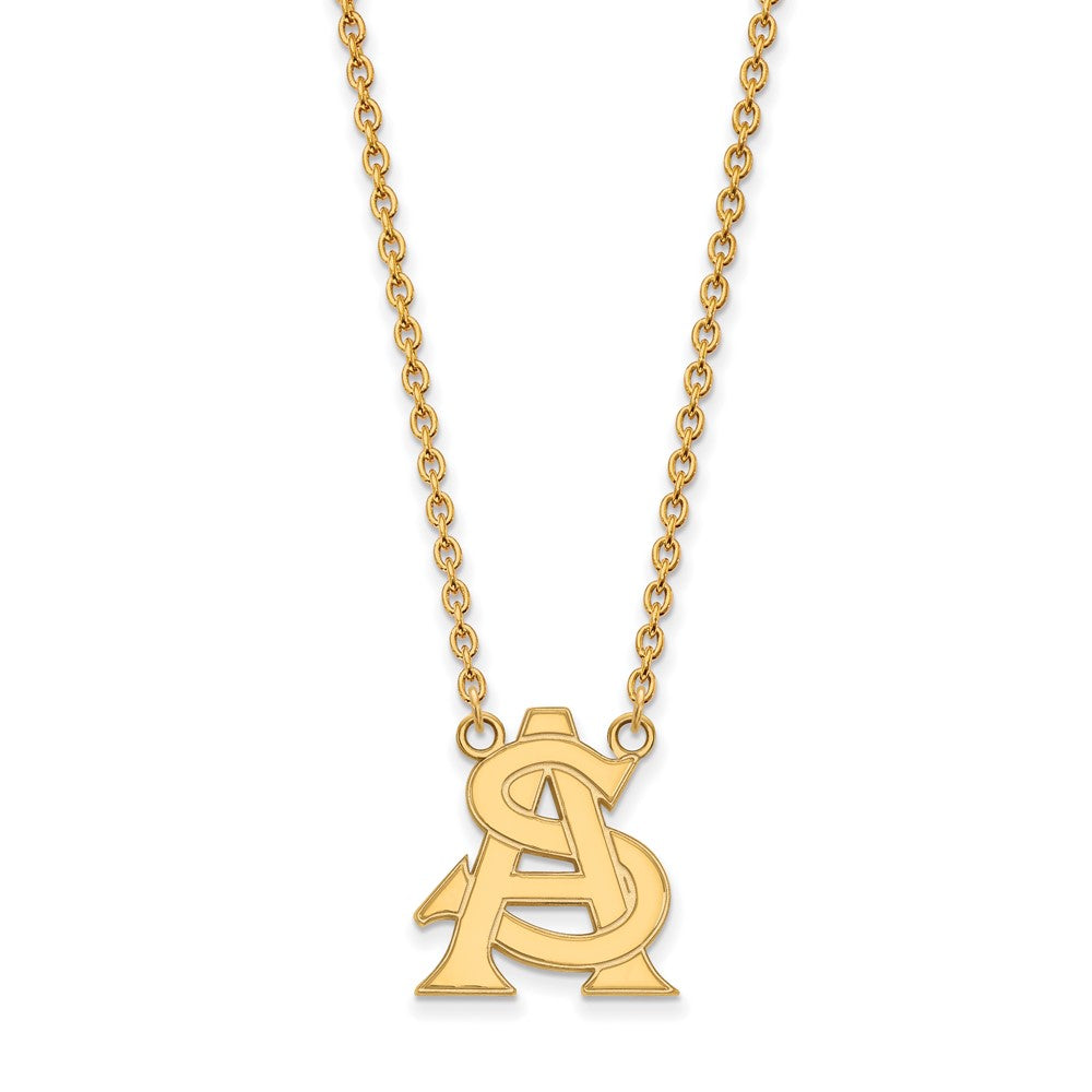 10K Yellow Gold Logoart Arizona State University A S Large Pendant 18 Inch Necklace