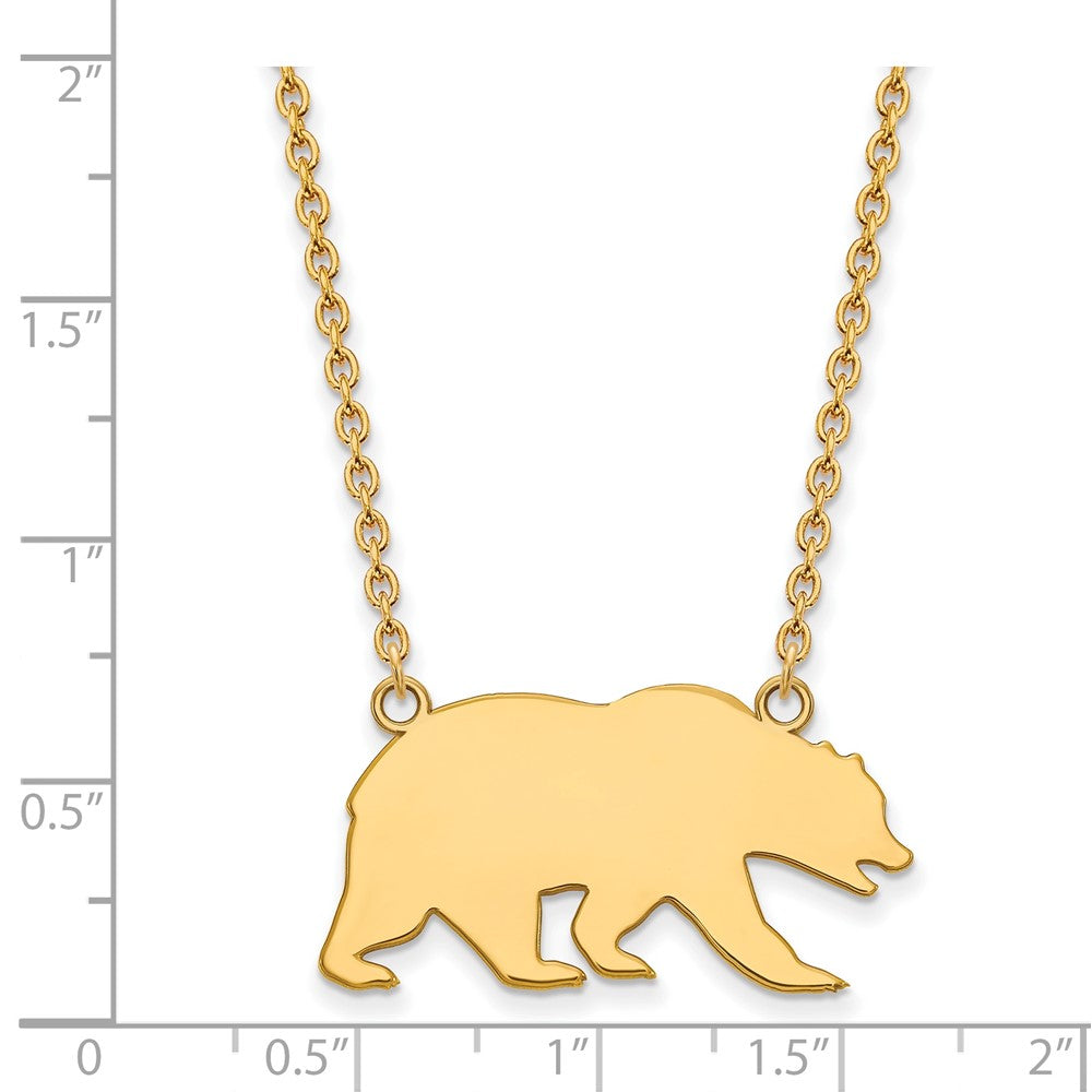 10K Yellow Gold Logoart University Of California Berkeley Bear Large Pendant 18 Inch Necklace