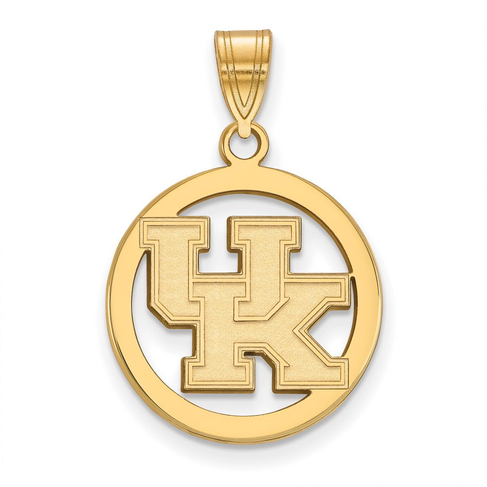 Gold Plated Sterling Silver Logoart University Of Kentucky U K Small Circle Pendant