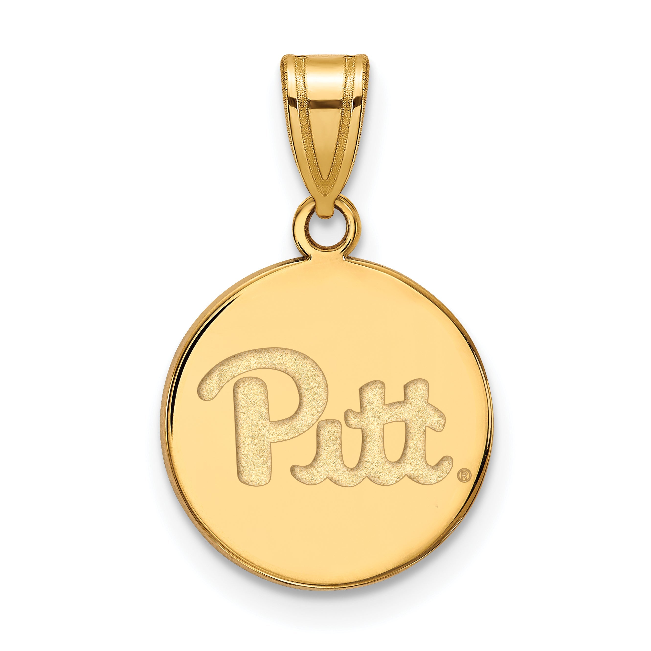 Gold Plated Sterling Silver Logoart University Of Pittsburgh Medium Disc Pendant