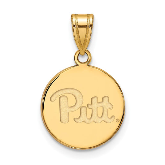 10K Yellow Gold Logoart University Of Pittsburgh Medium Disc Pendant