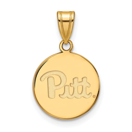 14K Yellow Gold Logoart University Of Pittsburgh Medium Disc Pendant