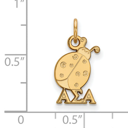 Gold Plated Sterling Silver Logoart Alpha Sigma Sorority Symbol Extra Small Pendant