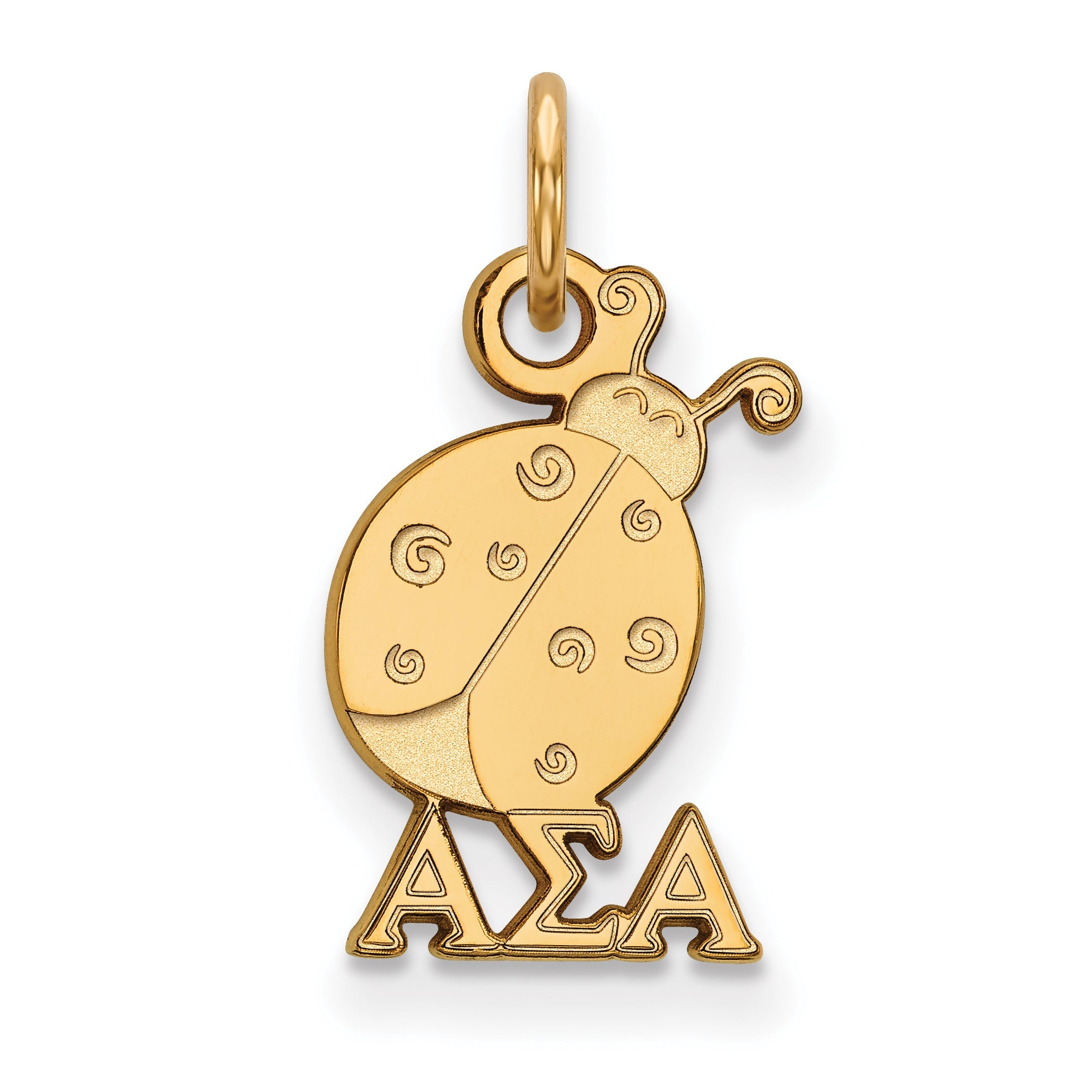 Gold Plated Sterling Silver Logoart Alpha Sigma Sorority Symbol Extra Small Pendant