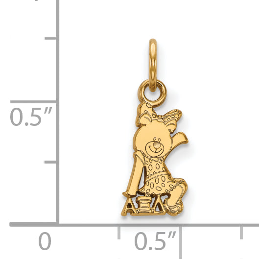 Gold Plated Sterling Silver Logoart Alpha Xi Delta Sorority Symbol Extra Small Pendant