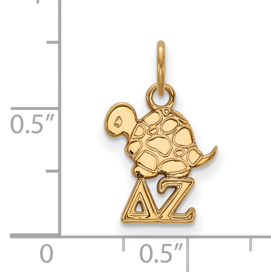 Gold Plated Sterling Silver Logoart Delta Zeta Sorority Symbol Extra Small Pendant