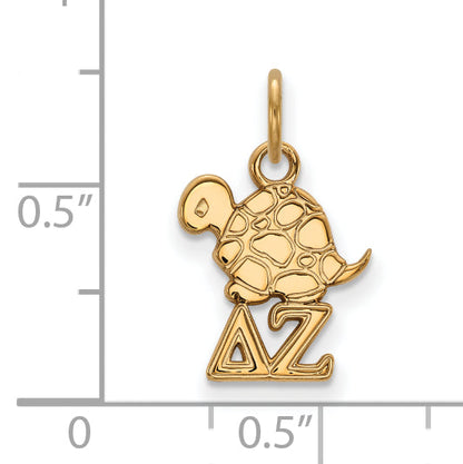 Gold Plated Sterling Silver Logoart Delta Zeta Sorority Symbol Extra Small Pendant