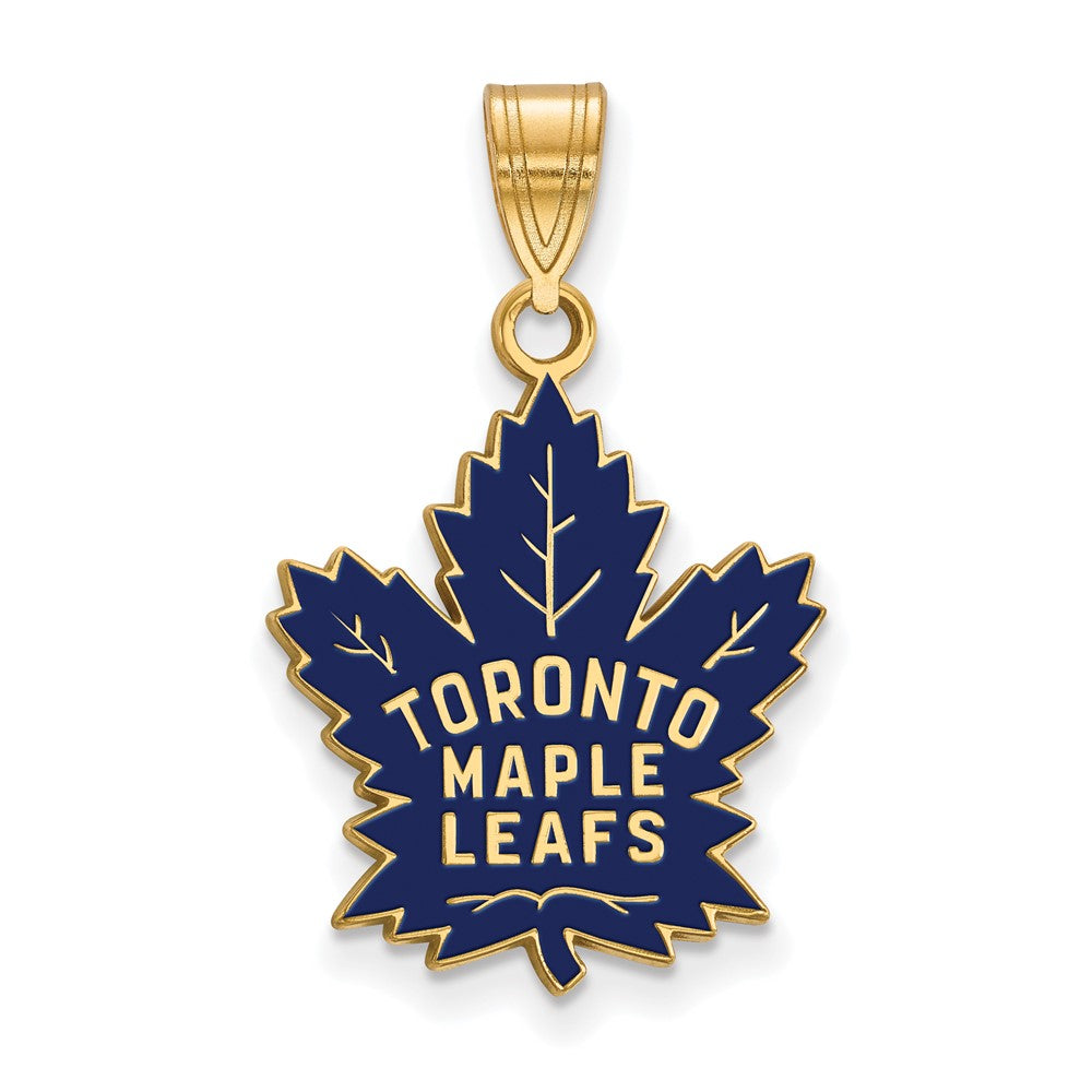 Gold Plated Sterling Silver Nhl Logoart Toronto Maple Leafs Large Enameled Pendant