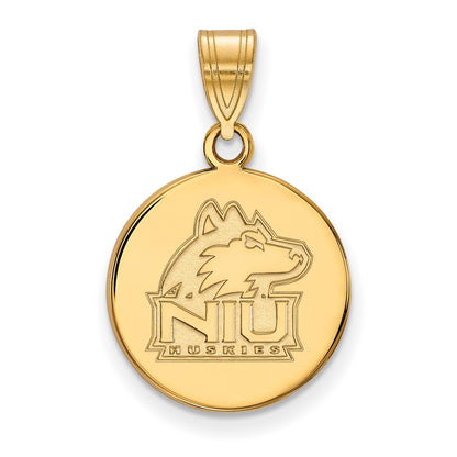 10K Yellow Gold Logoart Northern Illinois University N I U Huskies Medium Disc Pendant
