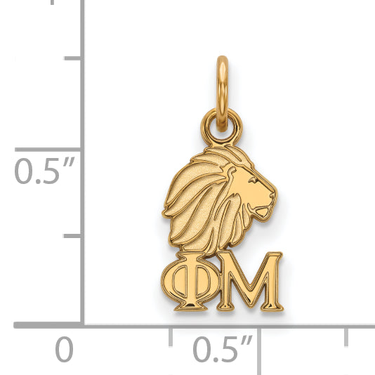 Gold Plated Sterling Silver Logoart Phi Mu Sorority Symbol Extra Small Pendant