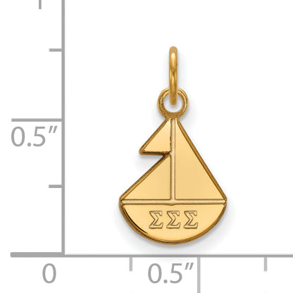 Gold Plated Sterling Silver Logoart Sigma Sorority Symbol Extra Small Pendant