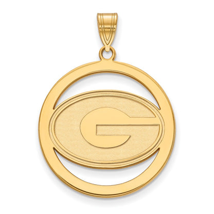 Gold Plated Sterling Silver Logoart University Of Georgia Letter G Large Circle Pendant