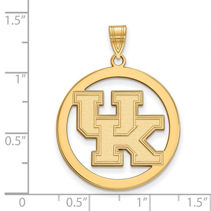 Gold Plated Sterling Silver Logoart University Of Kentucky U K Large Circle Pendant