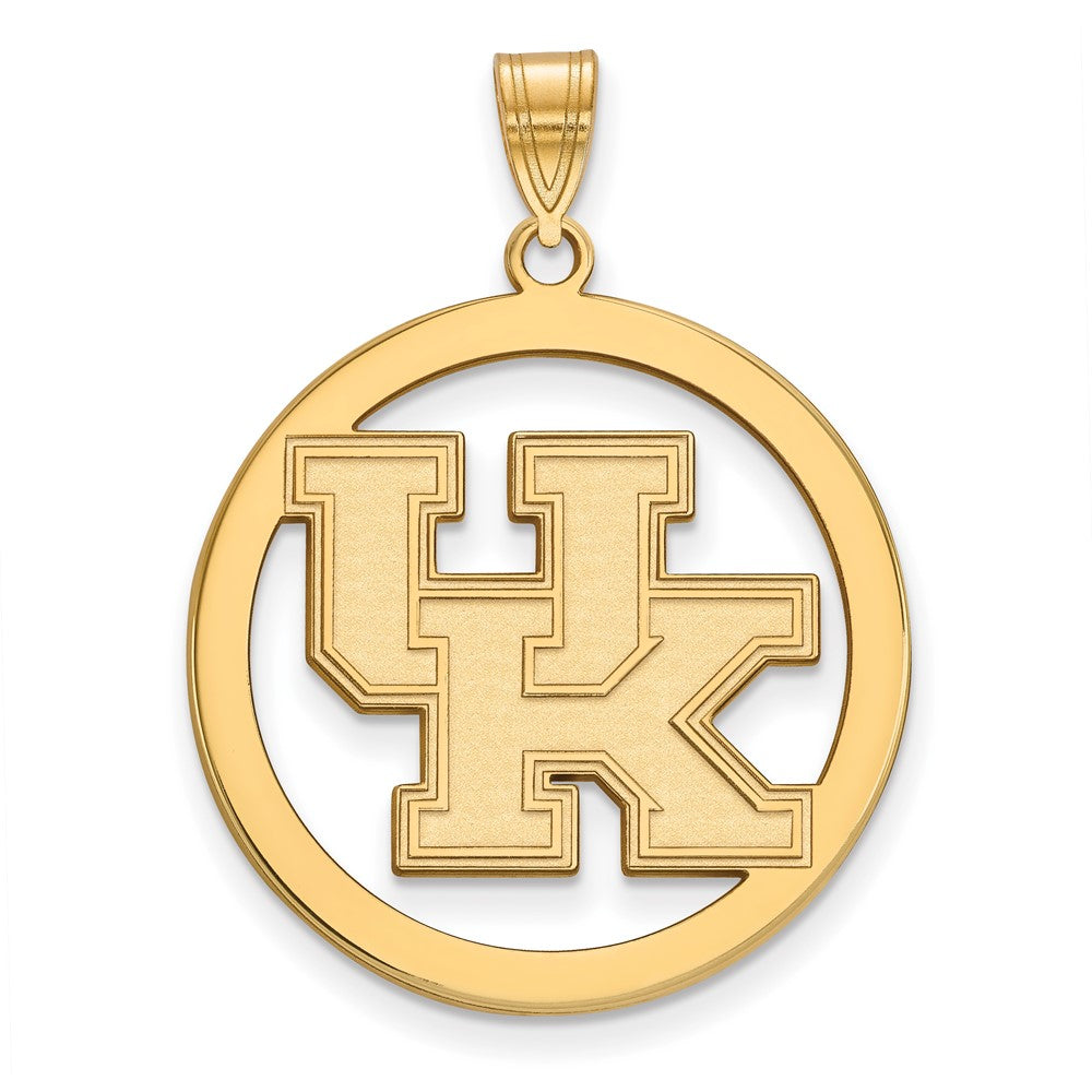 Gold Plated Sterling Silver Logoart University Of Kentucky U K Large Circle Pendant