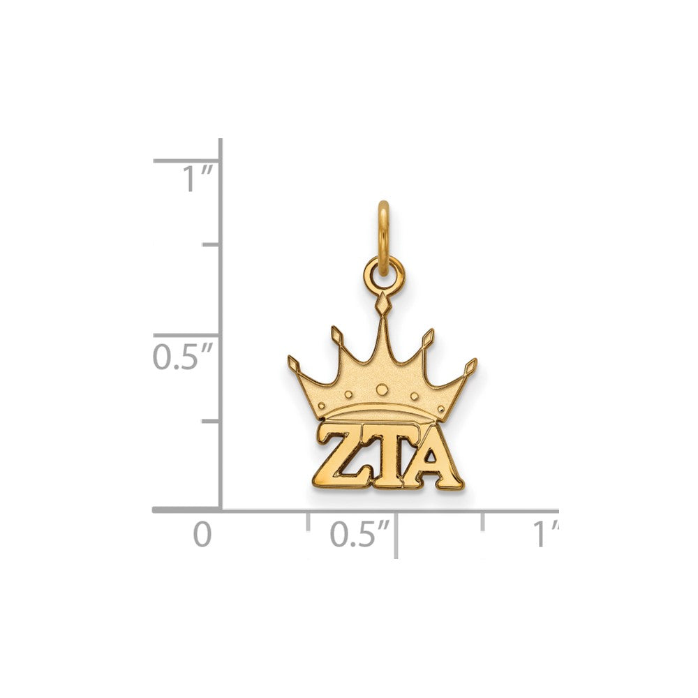 Gold Plated Sterling Silver Logoart Zeta Tau Alpha Sorority Symbol Extra Small Pendant