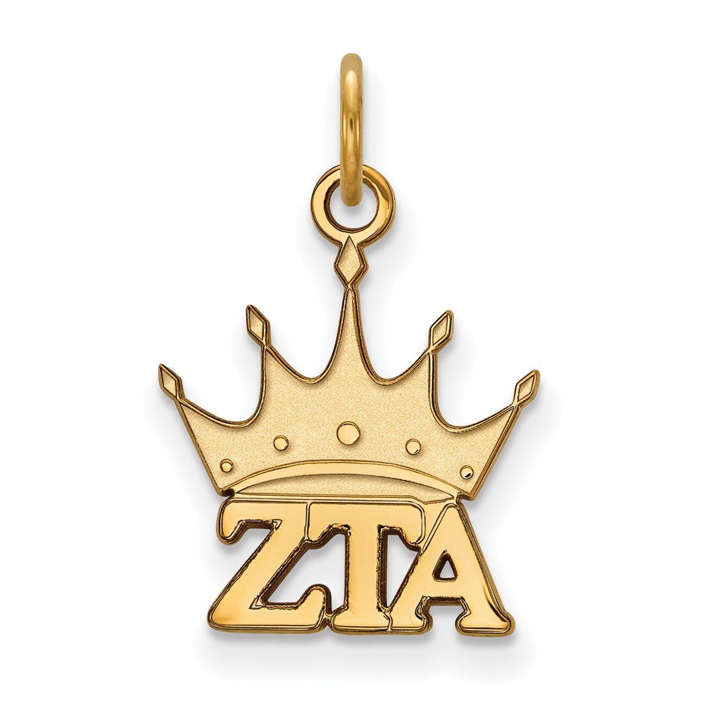 Gold Plated Sterling Silver Logoart Zeta Tau Alpha Sorority Symbol Extra Small Pendant