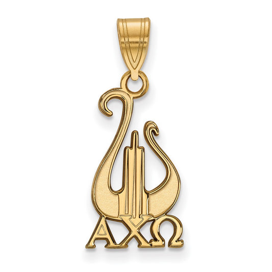 Gold Plated Sterling Silver Logoart Alpha Chi Omega Sorority Symbol Medium Pendant