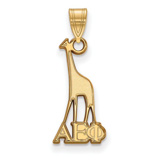 Gold Plated Sterling Silver Logoart Alpha Epsilon Phi Sorority Symbol Small Pendant