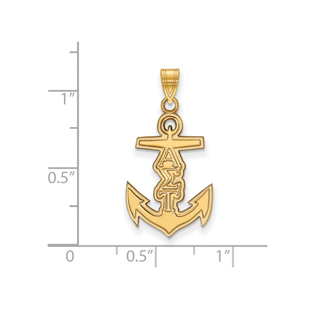 Gold Plated Sterling Silver Logoart Alpha Sigma Tau Sorority Symbol Small Pendant