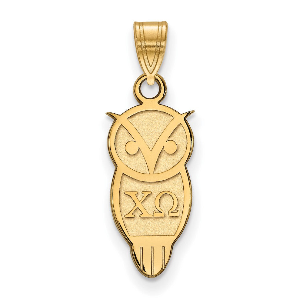 Gold Plated Sterling Silver Logoart Chi Omega Sorority Symbol Small Pendant