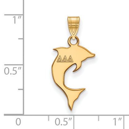 Gold Plated Sterling Silver Logoart Delta Sorority Symbol Small Pendant